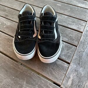 Men’s Vans  Black and White Velcro Sneakers